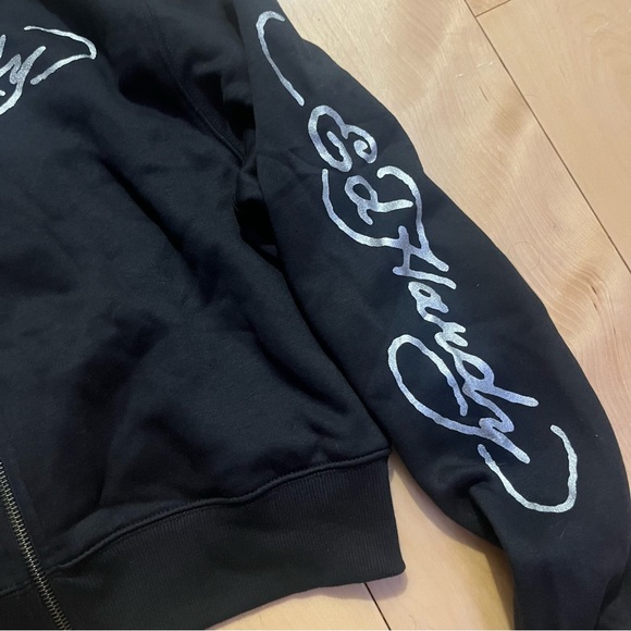 NWT black ed hardy zip up hoodie - Picture 3 of 4